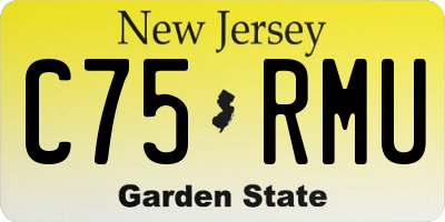 NJ license plate C75RMU