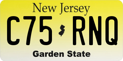 NJ license plate C75RNQ
