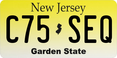 NJ license plate C75SEQ