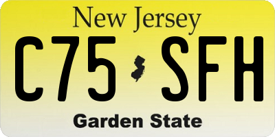 NJ license plate C75SFH