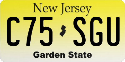 NJ license plate C75SGU