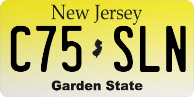 NJ license plate C75SLN