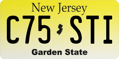 NJ license plate C75STI