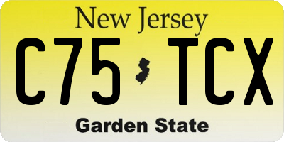 NJ license plate C75TCX