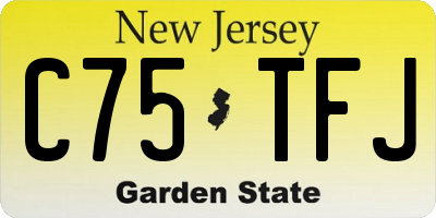 NJ license plate C75TFJ