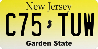 NJ license plate C75TUW