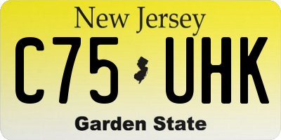 NJ license plate C75UHK