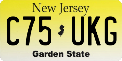 NJ license plate C75UKG