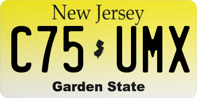 NJ license plate C75UMX