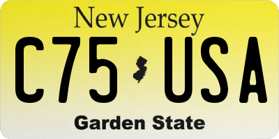 NJ license plate C75USA