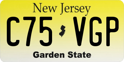 NJ license plate C75VGP