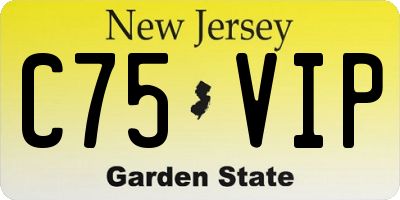 NJ license plate C75VIP