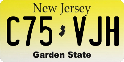 NJ license plate C75VJH