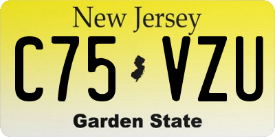 NJ license plate C75VZU