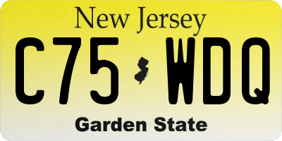 NJ license plate C75WDQ