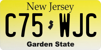NJ license plate C75WJC
