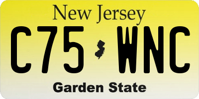 NJ license plate C75WNC