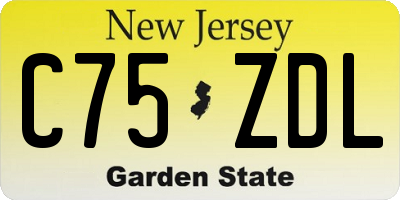 NJ license plate C75ZDL