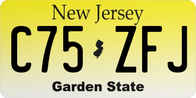 NJ license plate C75ZFJ