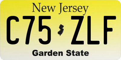 NJ license plate C75ZLF