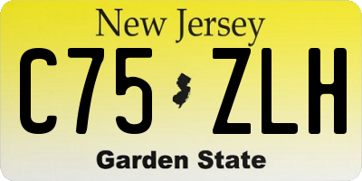 NJ license plate C75ZLH