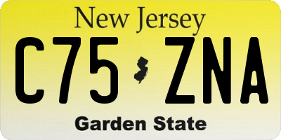 NJ license plate C75ZNA