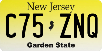 NJ license plate C75ZNQ