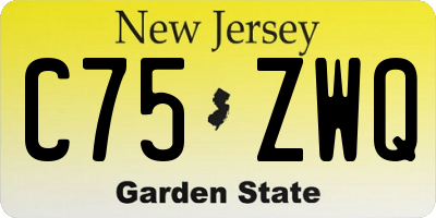 NJ license plate C75ZWQ