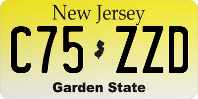 NJ license plate C75ZZD