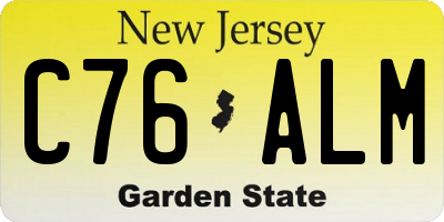 NJ license plate C76ALM