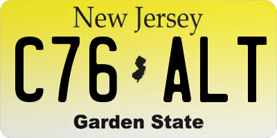 NJ license plate C76ALT