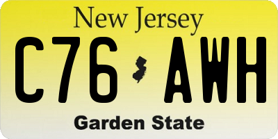 NJ license plate C76AWH