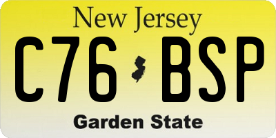 NJ license plate C76BSP