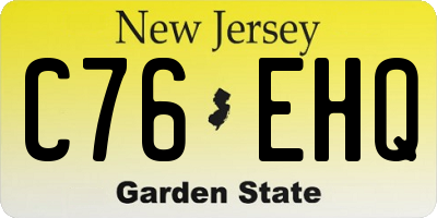 NJ license plate C76EHQ