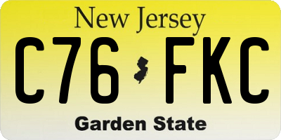 NJ license plate C76FKC