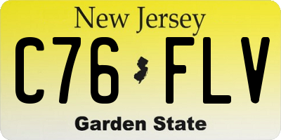 NJ license plate C76FLV