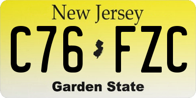 NJ license plate C76FZC