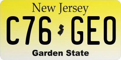 NJ license plate C76GEO