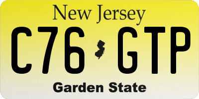 NJ license plate C76GTP