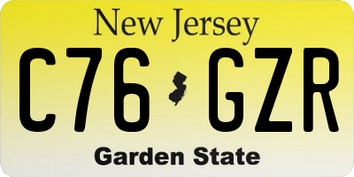 NJ license plate C76GZR