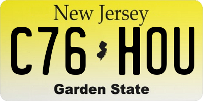 NJ license plate C76HOU