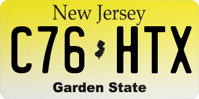 NJ license plate C76HTX