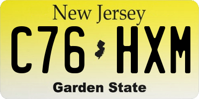 NJ license plate C76HXM