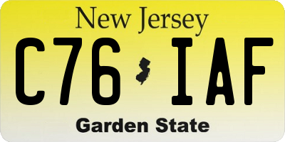 NJ license plate C76IAF
