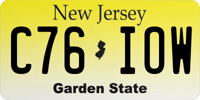 NJ license plate C76IOW