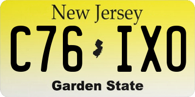 NJ license plate C76IXO