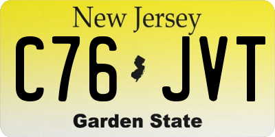 NJ license plate C76JVT