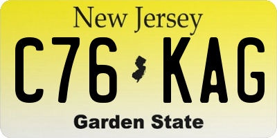 NJ license plate C76KAG