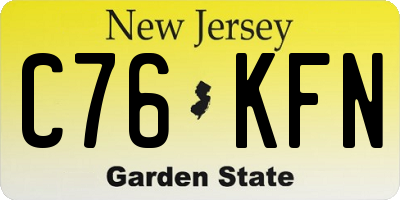 NJ license plate C76KFN