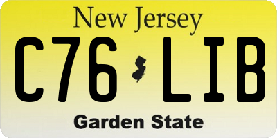 NJ license plate C76LIB